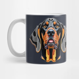 Black and Tan Coonhound Dog Stencil Mug